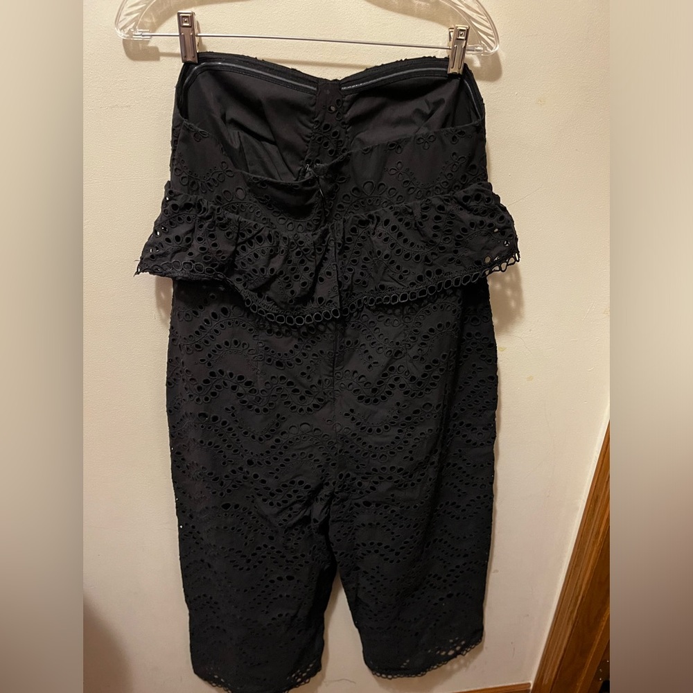 Topshop Black Broderie Anglaise Jumpsuit Sz 12 - Picture 6 of 10